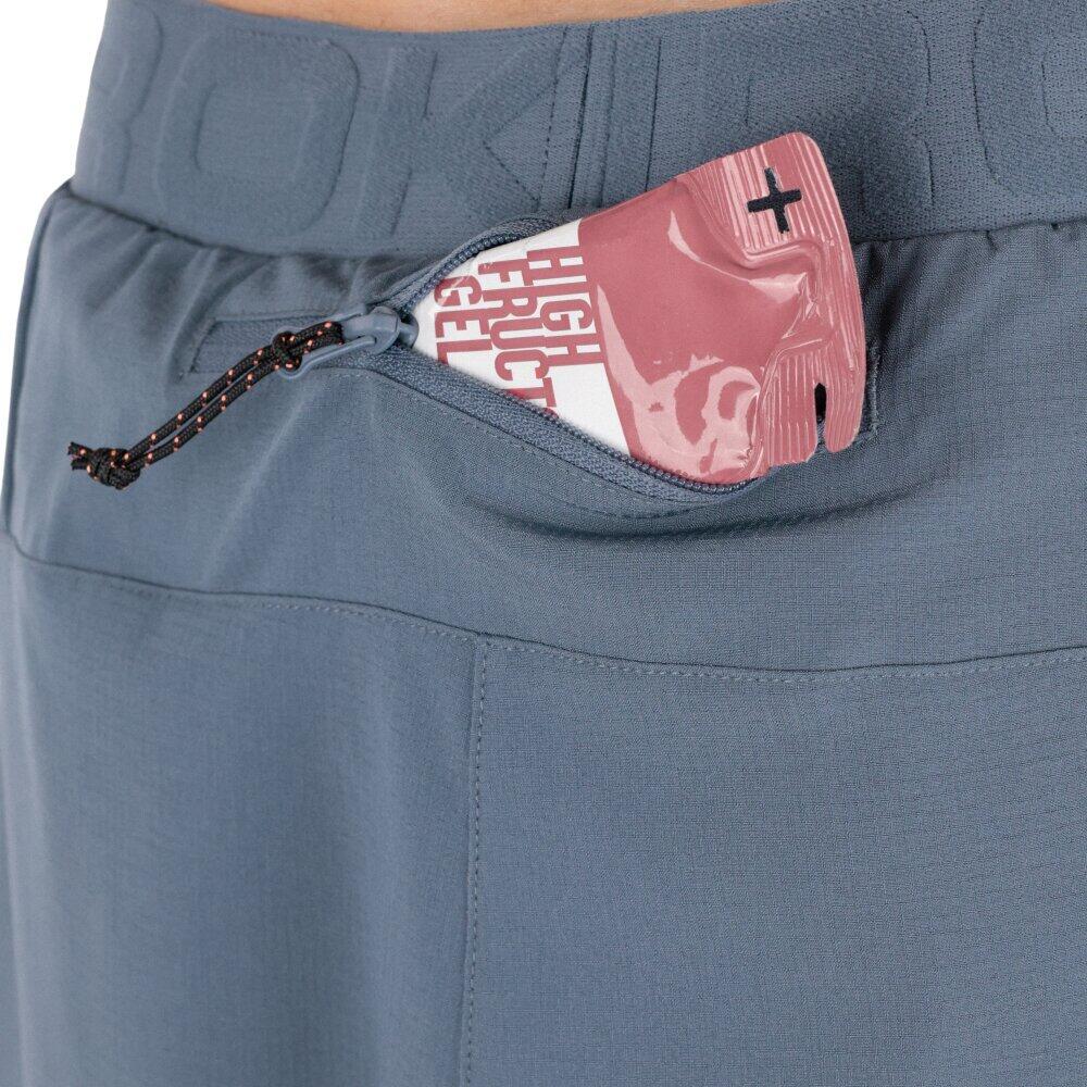 Pantalón corto doble capa trail running hombre senderismo Overland Blue Azul 5/6