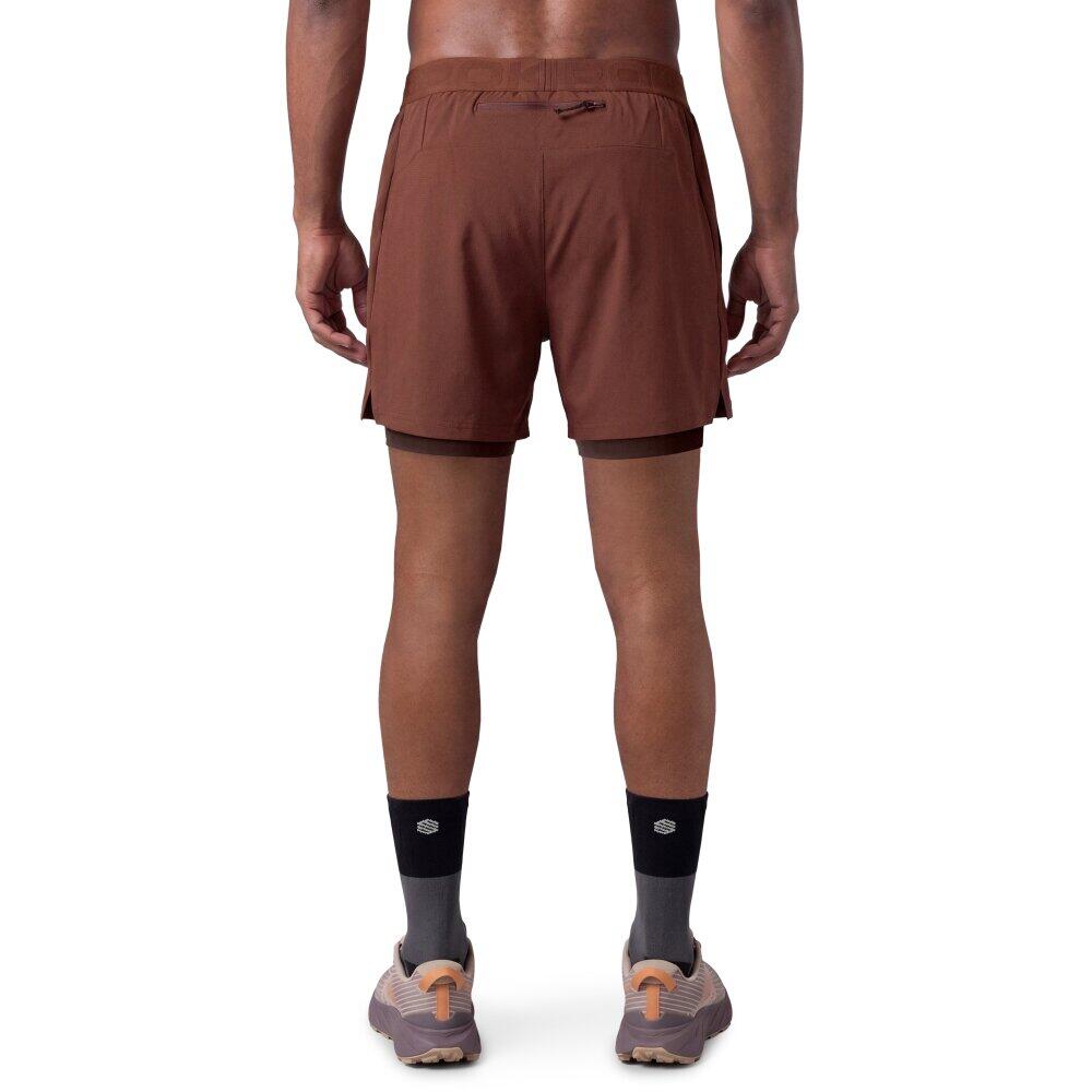 Short double couche trail running homme Randonnée Overland Brown Marron 2/6