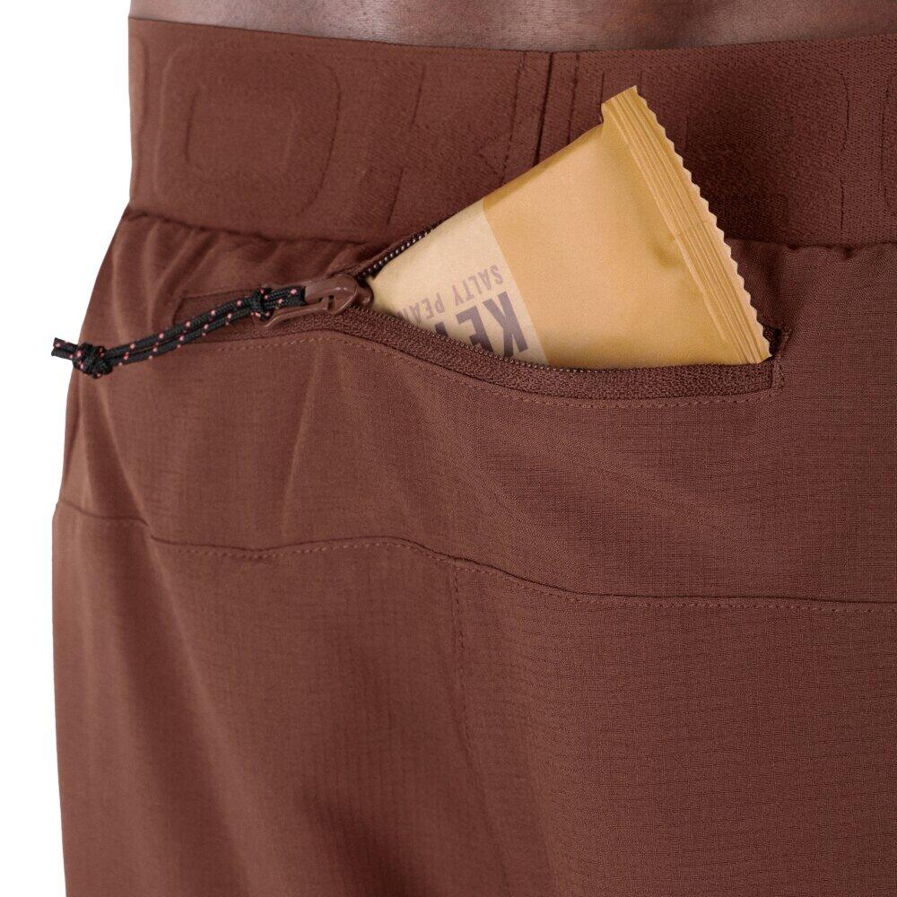 Short double couche trail running homme Randonnée Overland Brown Marron 5/6