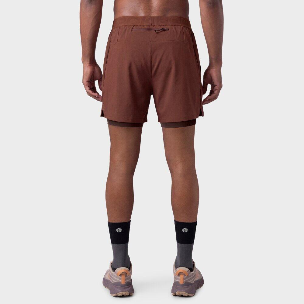 Short double couche trail running homme Randonnée Overland Brown Marron 6/6