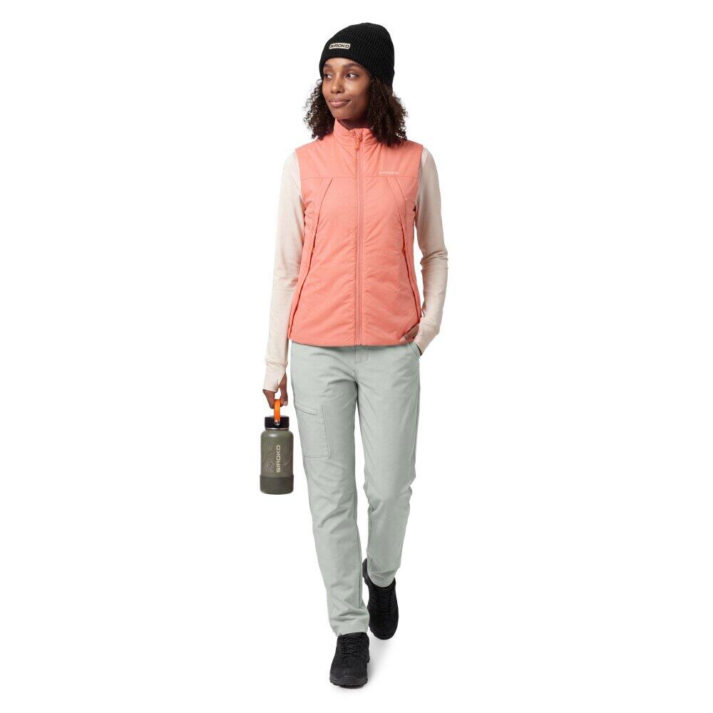 Women ’s ultralightweight insulated hiking vest Ararat-W Coral Orange 3/7