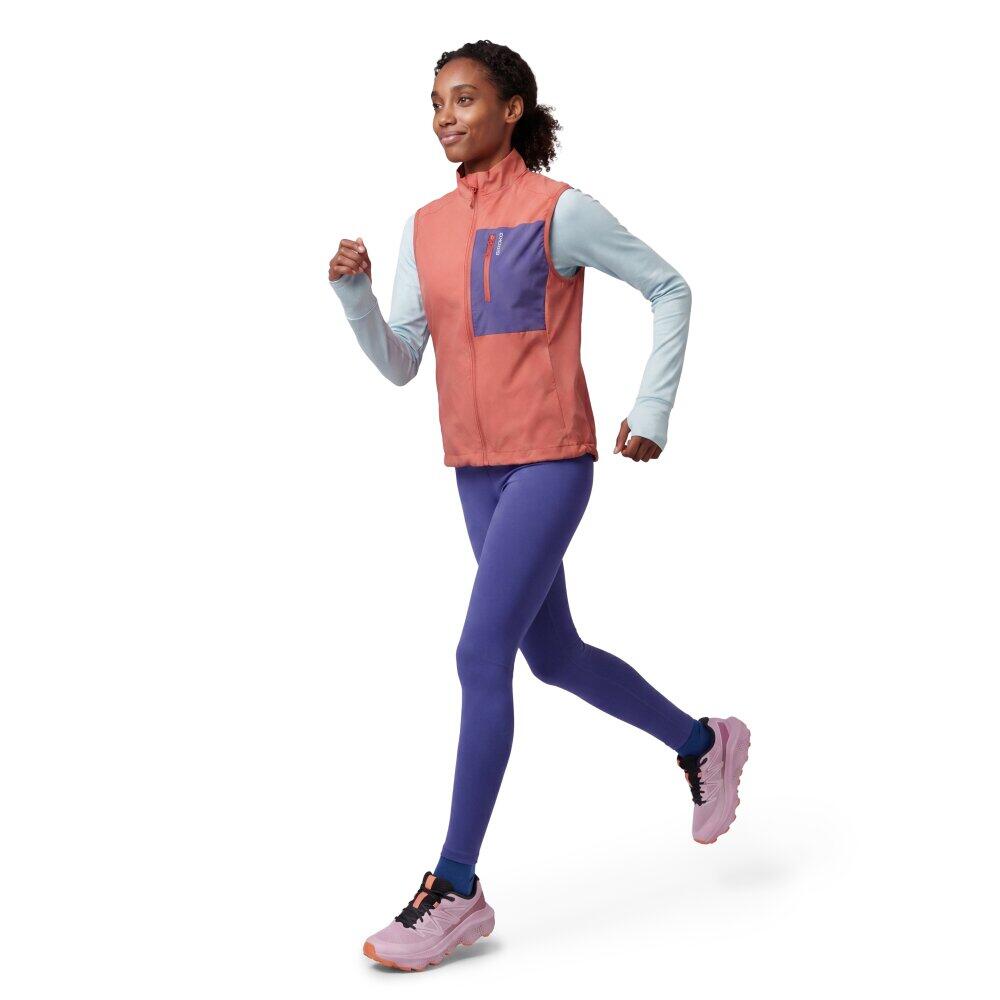 Gilet coupe-vent léger trail running femme Zegama-W Orange Orange 3/7