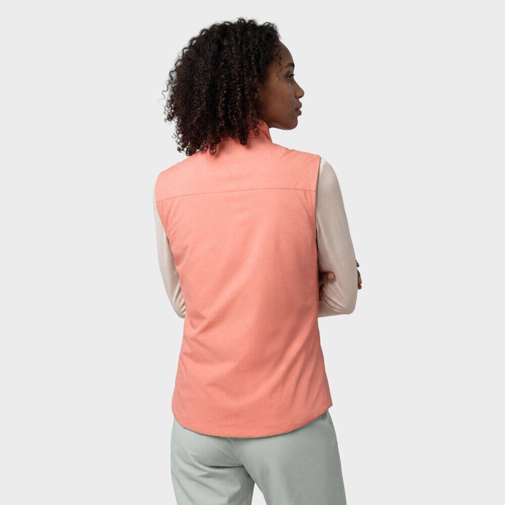 Women ’s ultralightweight insulated hiking vest Ararat-W Coral Orange 6/7