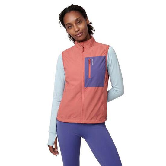 Gilet antivento leggero trail running donna Zegama-W Orange Arancione