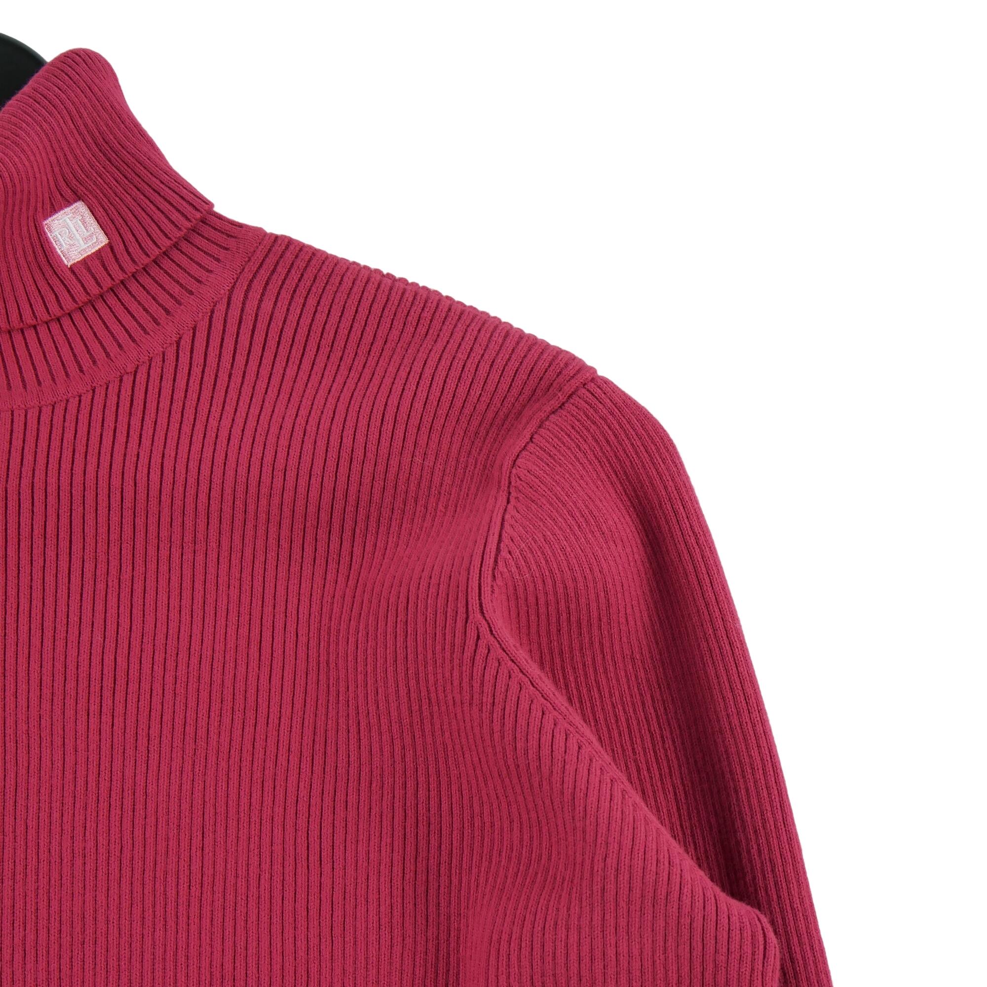 Lauren Ralph Lauren women's turtleneck sweater red 3/5