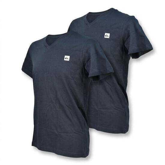 Quiksilver Pack de 2 T Shirts Homme 100% Coton Col Rond ou Col V