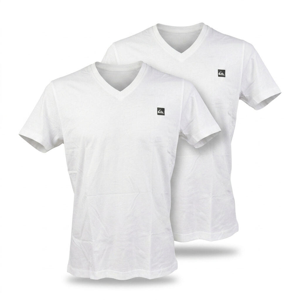Quiksilver Pack de 2 T Shirts Homme 100% Coton Col Rond ou Col V 3/7