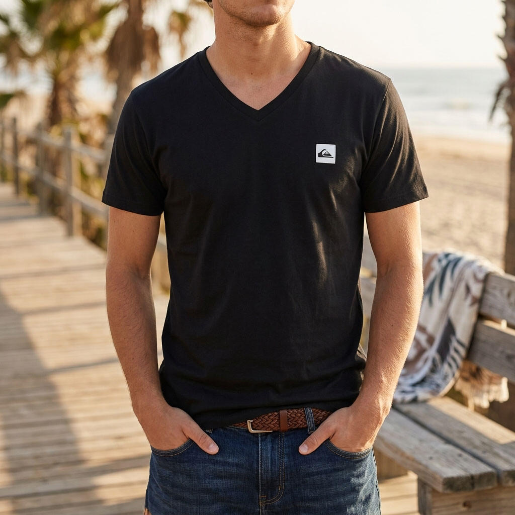 Confezione da 2 T-Shirt Uomo 100% Cotone Girocollo o Scollo a V QUIKSILVER 2/7