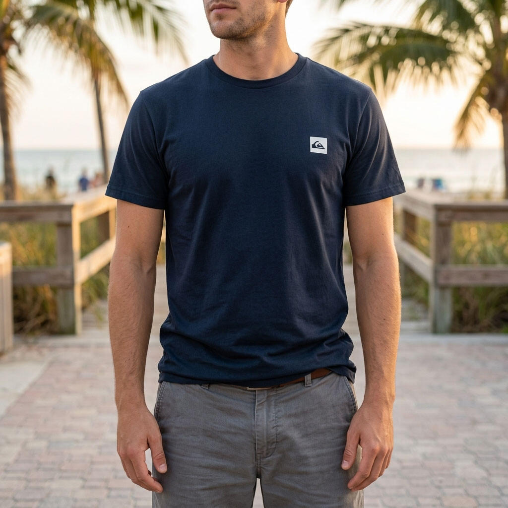 Confezione da 2 T-Shirt Uomo 100% Cotone Girocollo o Scollo a V QUIKSILVER 2/7
