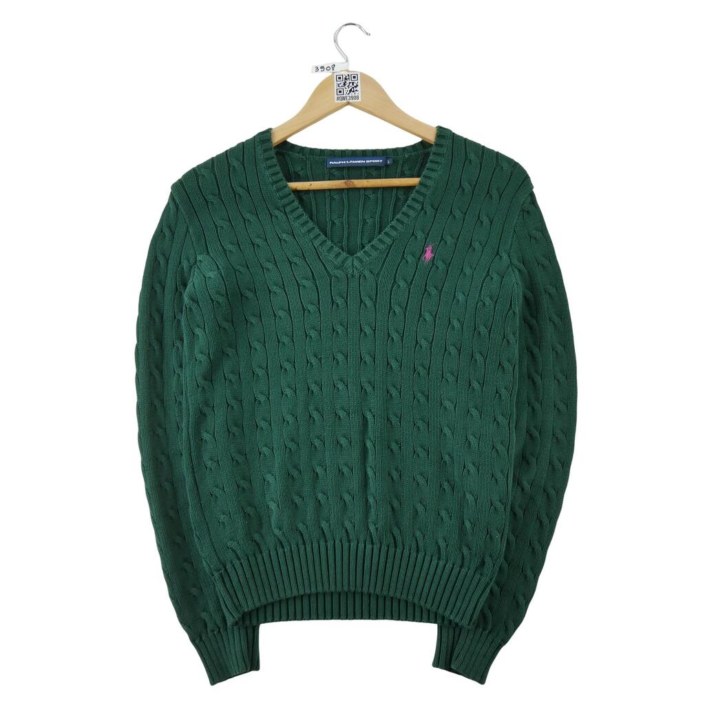 Second life - Polo Ralph Lauren Women's Cable Knit Sweater Green - Excellent