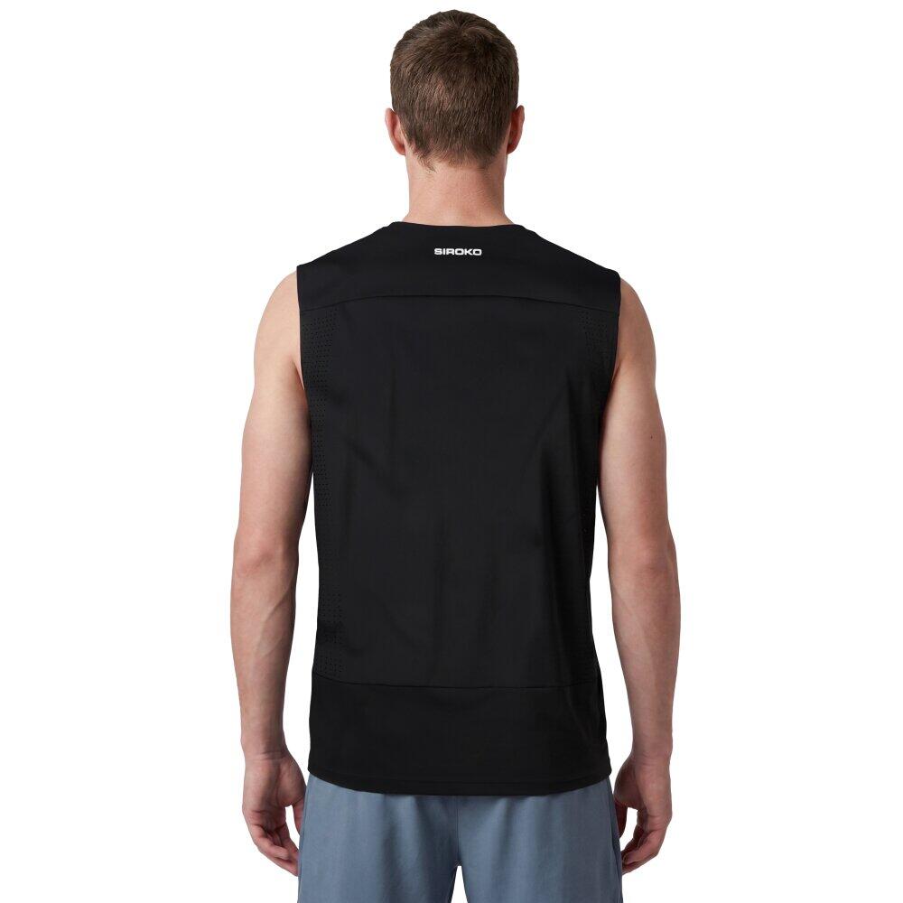 Męska koszulka tank top do biegania w terenie Trekking Siroko Apex Black