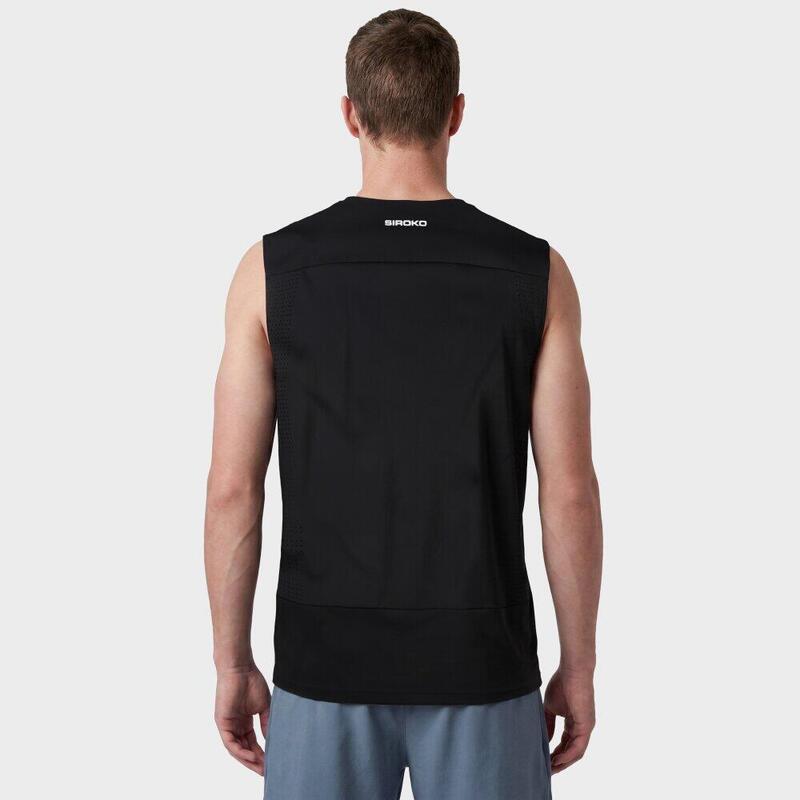 Tricou fără mâneci pentru alergare pe traseu, pentru bărbați Apex Black Neg