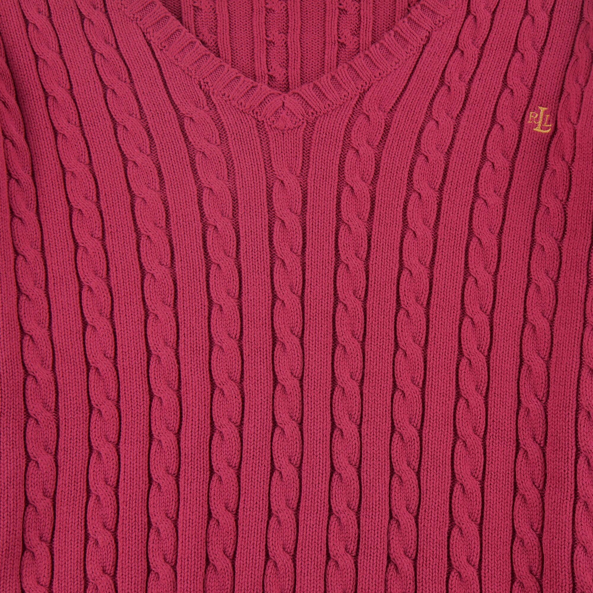 Lauren Ralph Lauren Women Cable Knit Sweater Red 3/5