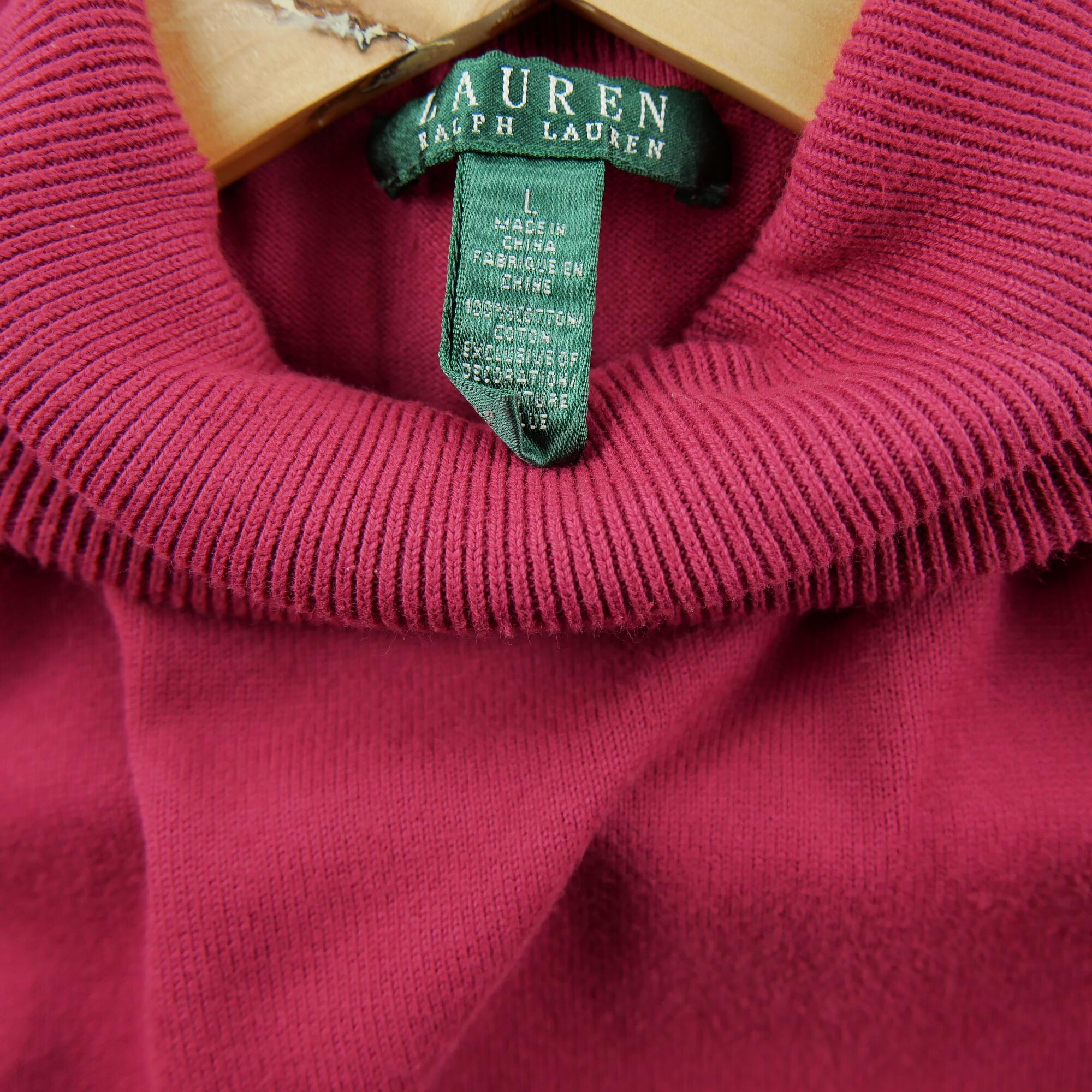 Maglione donna collo alto rosso 5/5