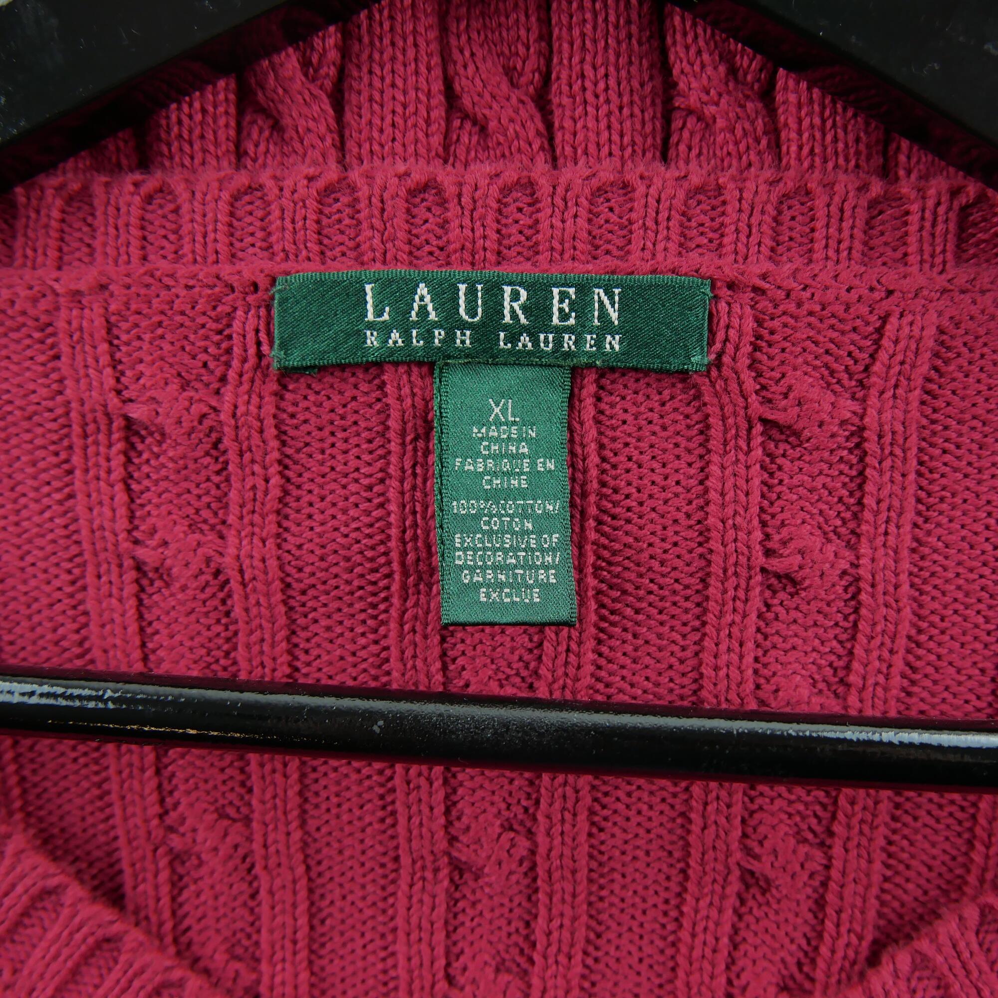 Lauren Ralph Lauren Women Cable Knit Sweater Red 5/5