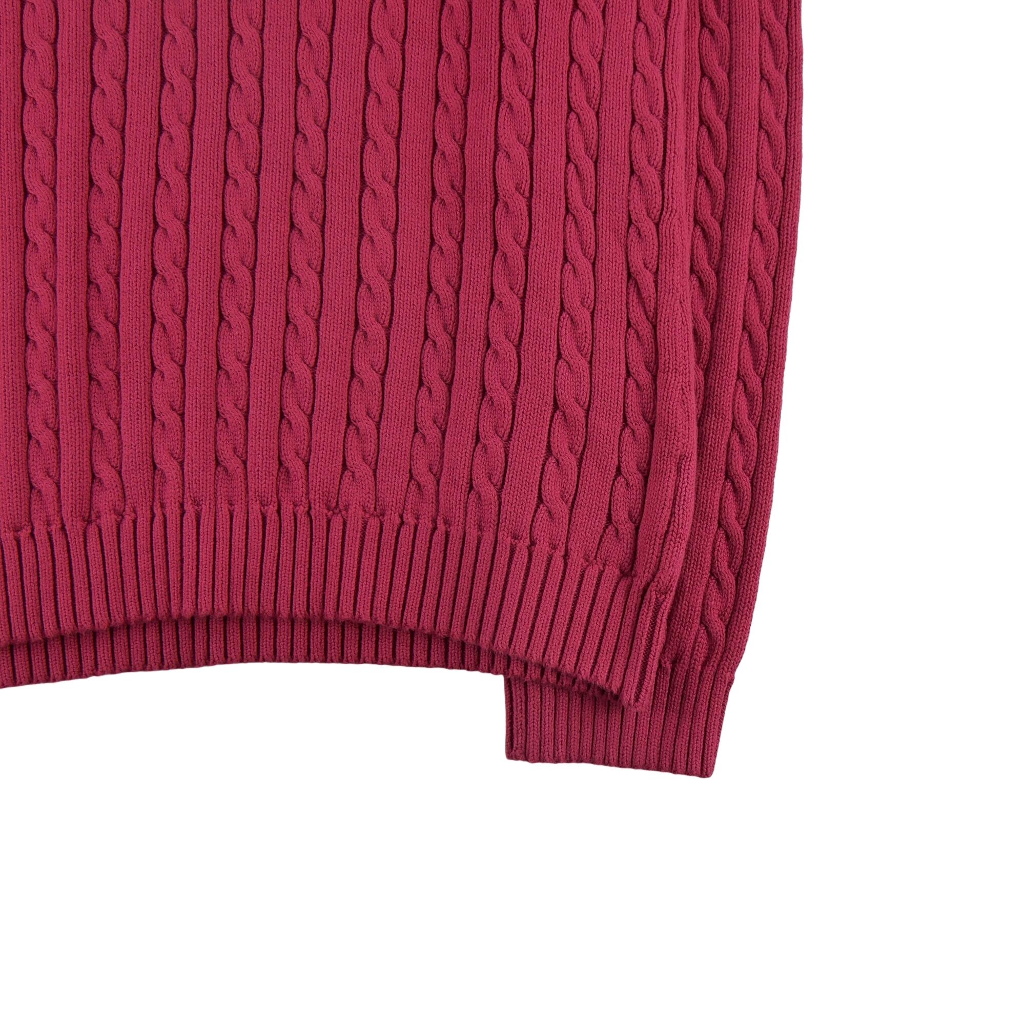 Lauren Ralph Lauren Women Cable Knit Sweater Red 4/5