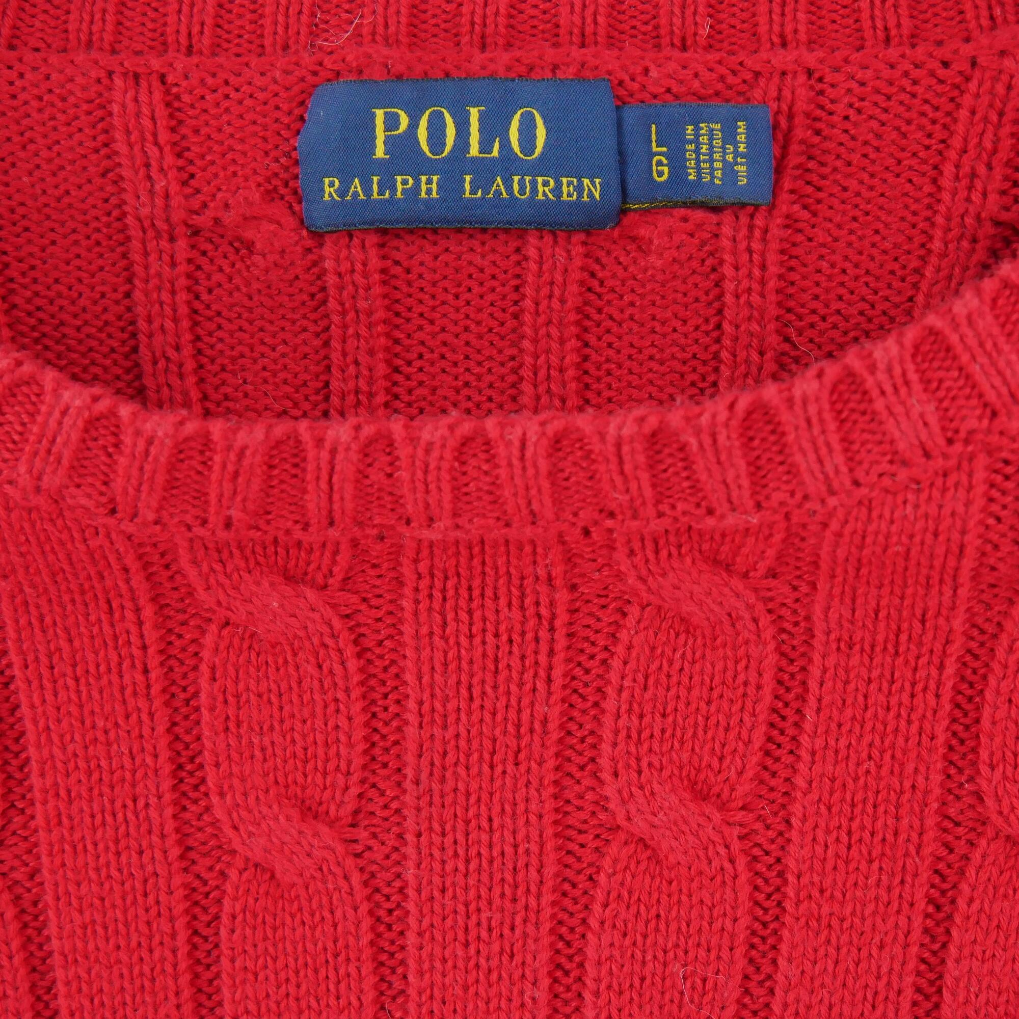 Second life - Polo Ralph Lauren Women's Cable Knit Sweater Red - Excellent 5/6