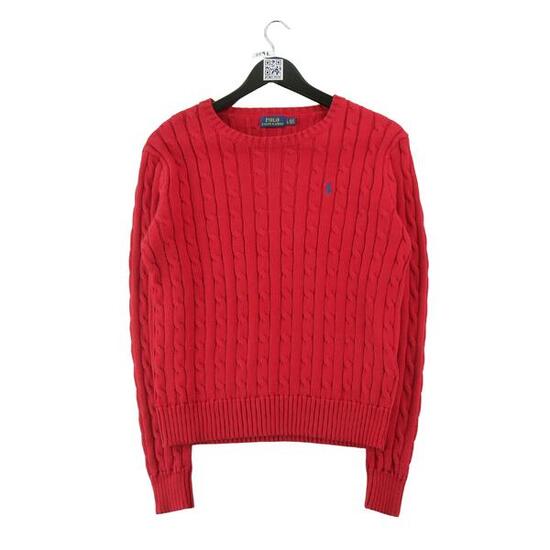 Seconde vie - Pull Femme Cable Knit Torsadée Rouge - Excellent