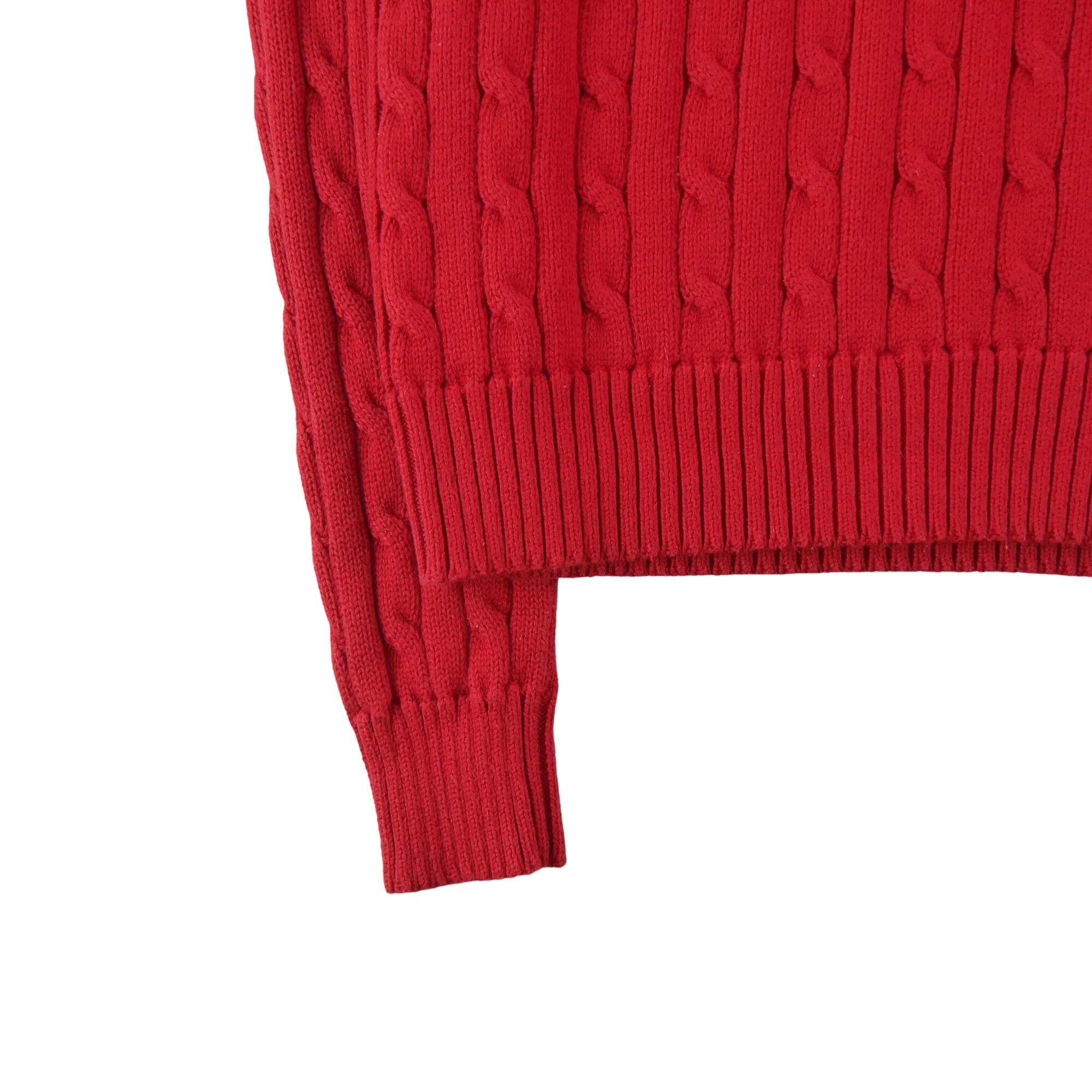 Second life - Polo Ralph Lauren Women's Cable Knit Sweater Red - Excellent 4/6
