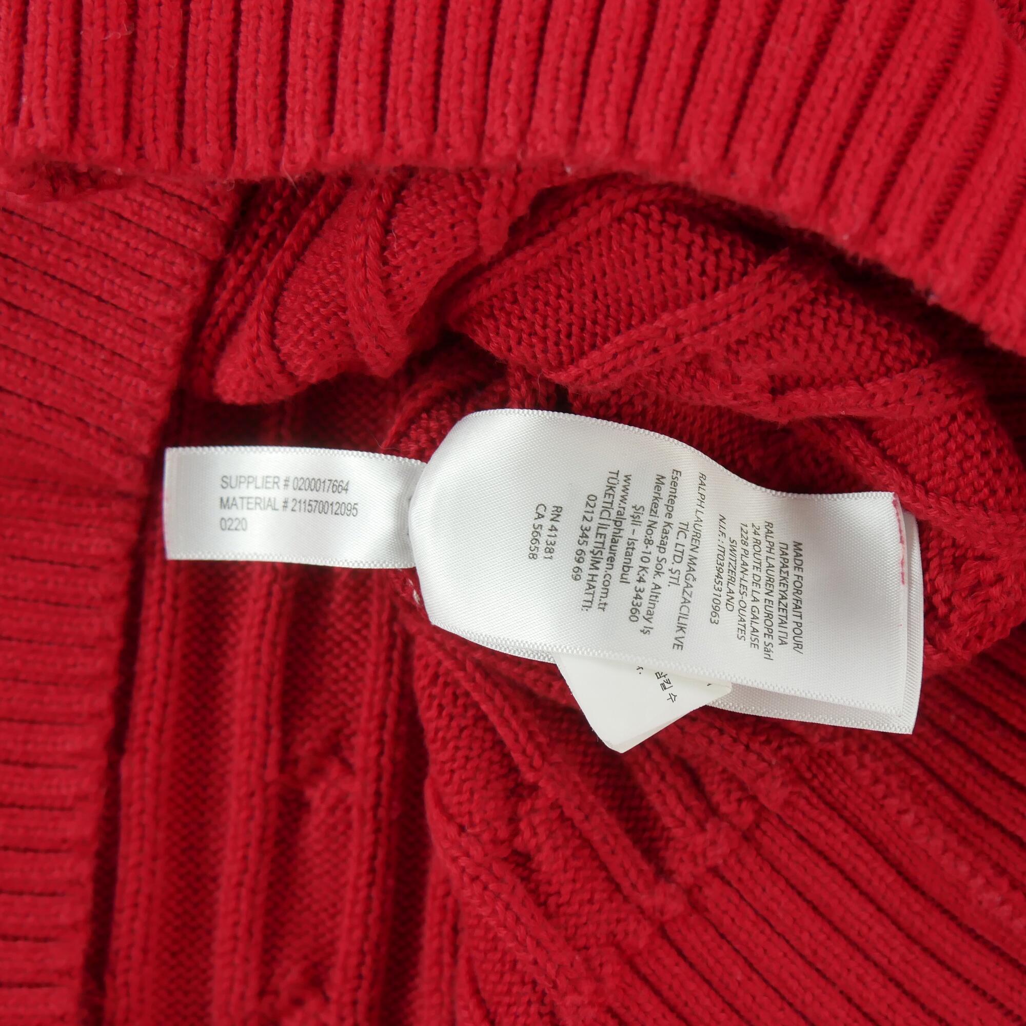 Second life - Polo Ralph Lauren Women's Cable Knit Sweater Red - Excellent 6/6
