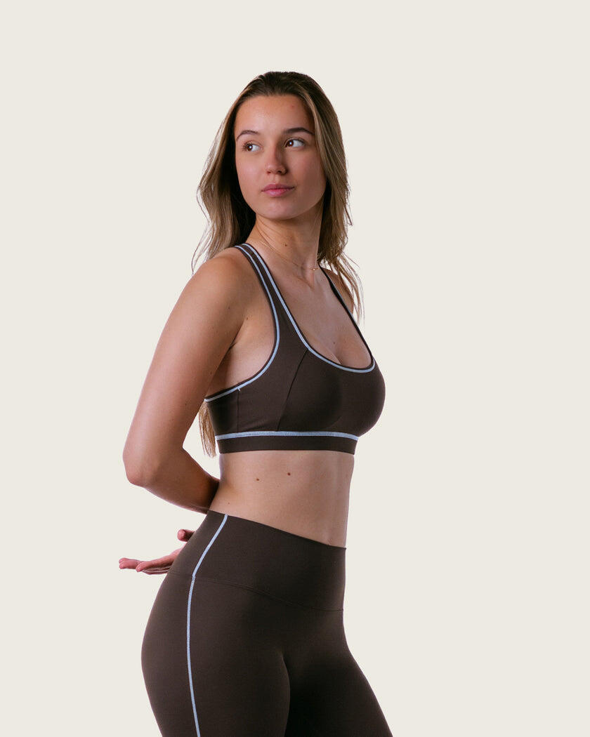 Dames racerback sportbeha voor gym en hardlopen – bruin 3/6