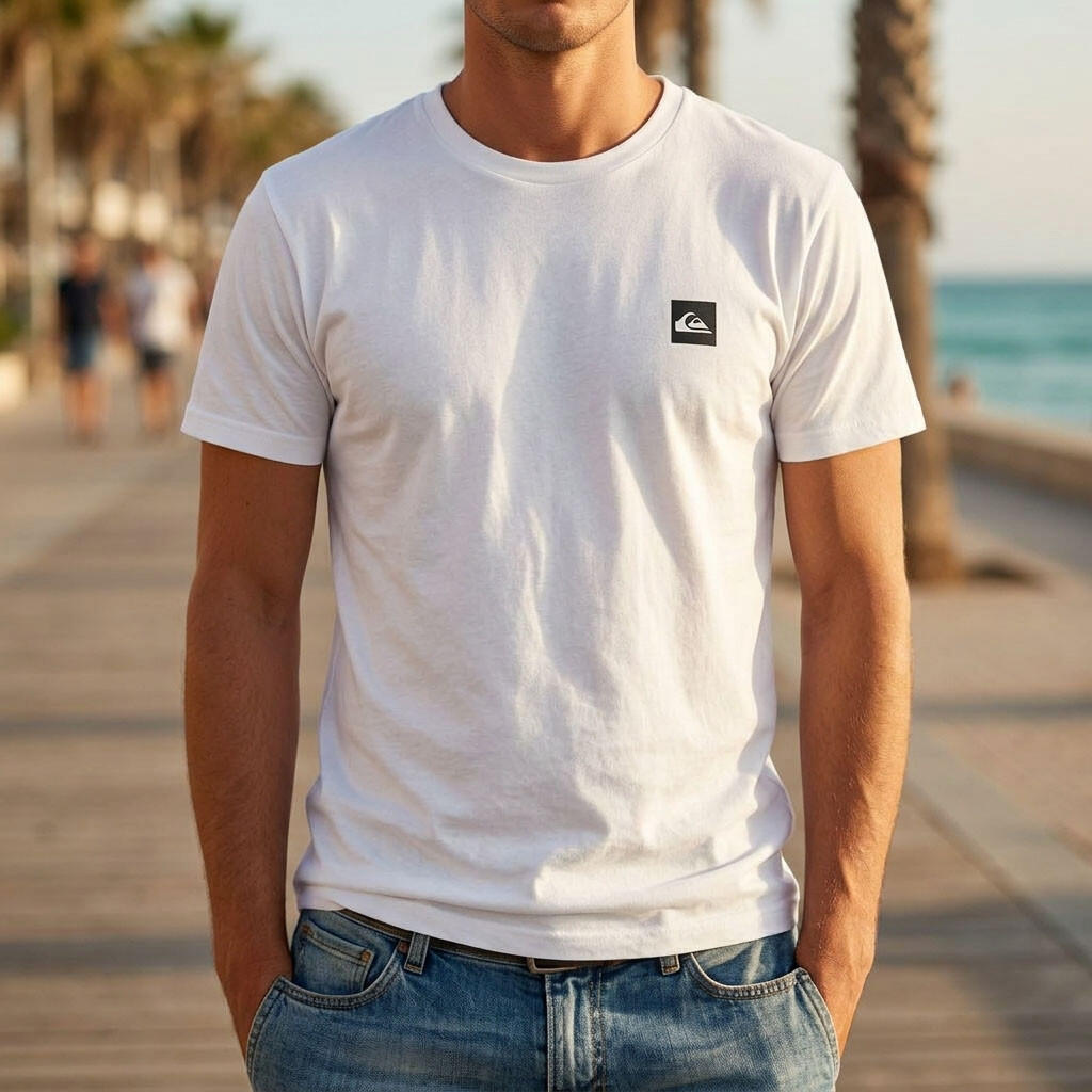 Confezione da 2 T-Shirt Uomo 100% Cotone Girocollo o Scollo a V QUIKSILVER 2/7