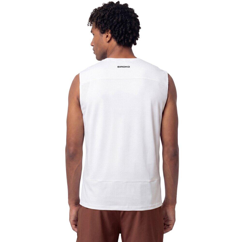 Męska koszulka tank top do biegania w terenie Trekking Siroko Apex White