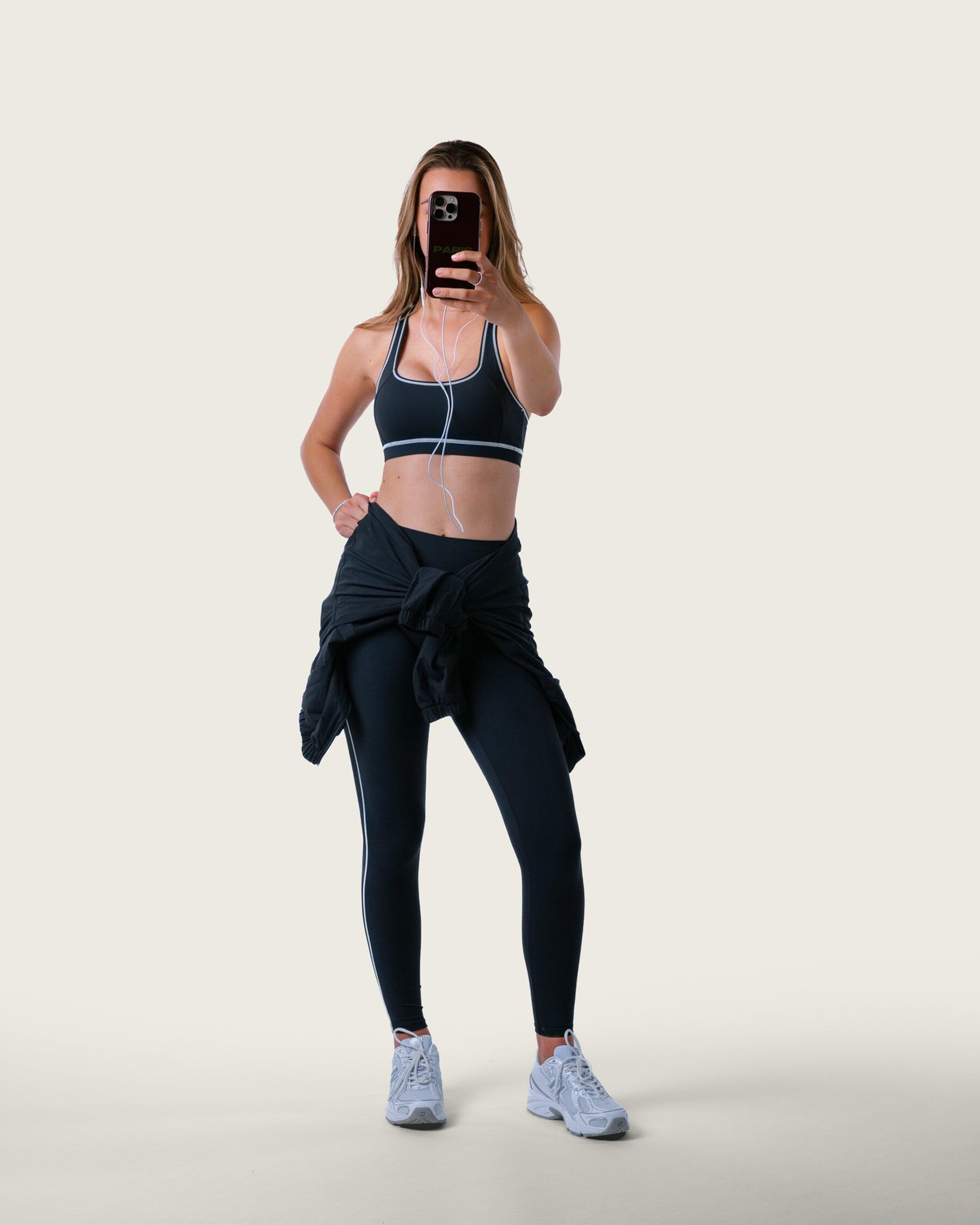 Dames racerback sportbeha voor gym en hardlopen – zwart 5/6