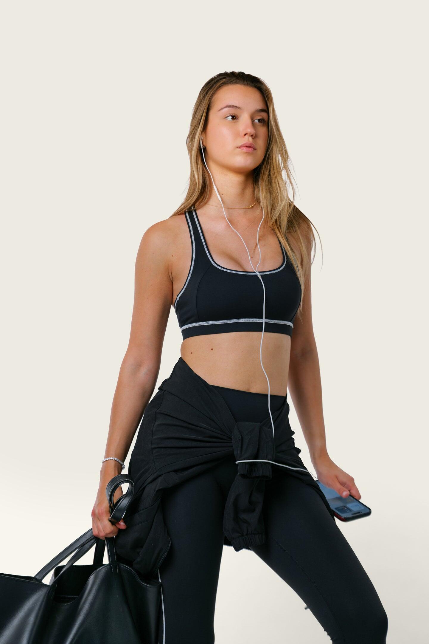 Dames racerback sportbeha voor gym en hardlopen – zwart 6/6