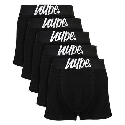 Hype - Lot de 5 Boxers Garçon Noir Coton Confort