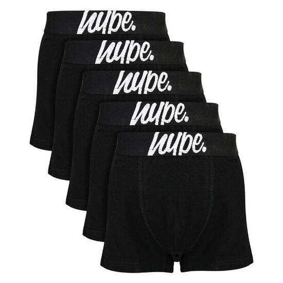 Hype - Lot de 5 Boxers Garçon Noir Coton Confort