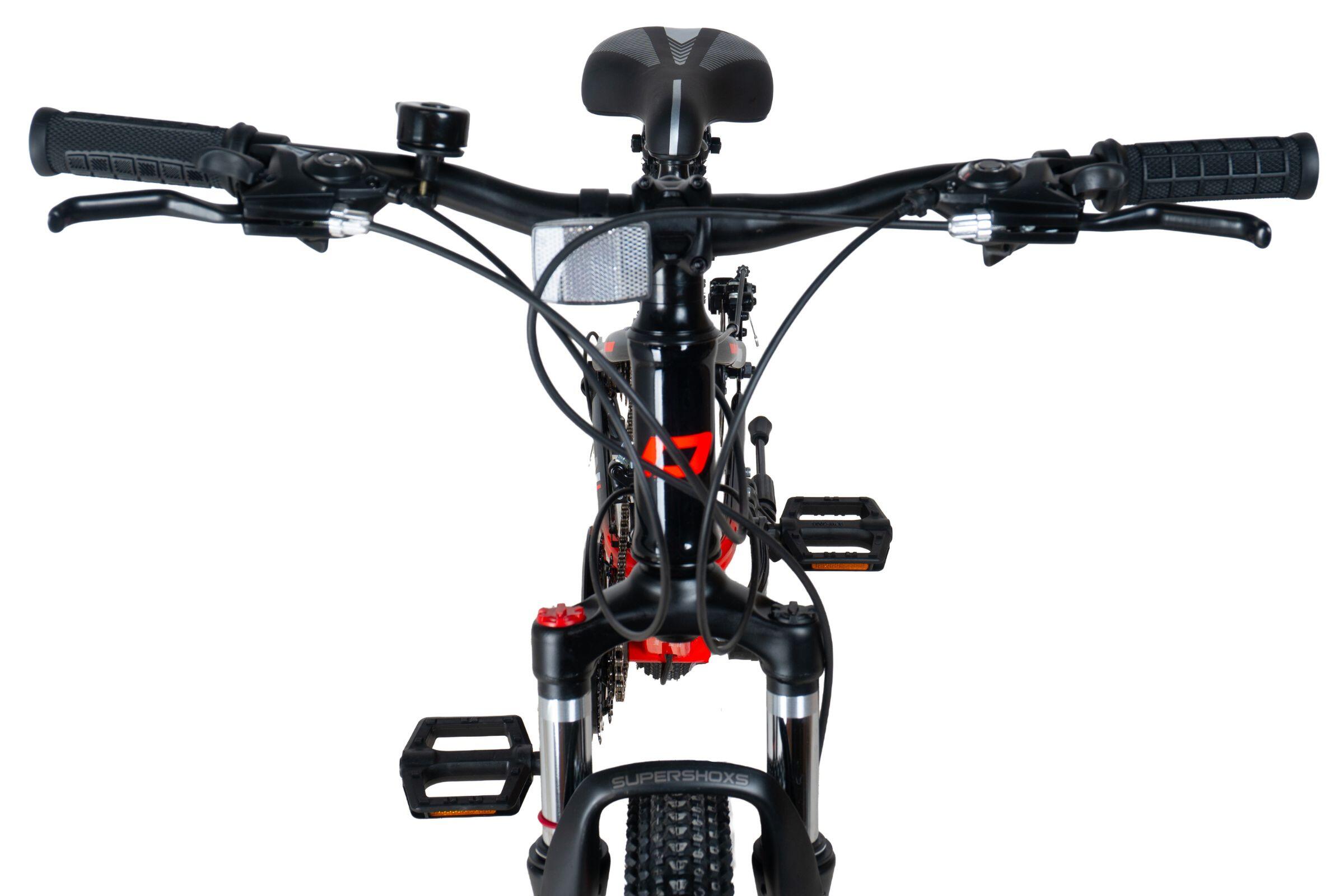 Vélo enfant Davi Terrano Pro 24", 130-160 cm, 21 vitesses, Noir/Rouge 3/6