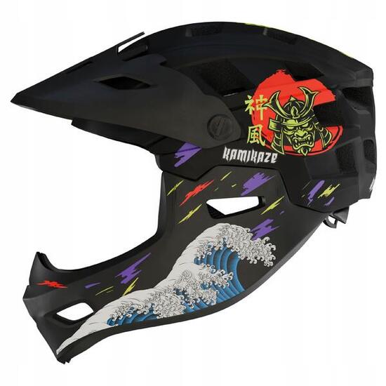 Kask szczękowy Kamikaze full face - Ronin Wave black odpinana szczęka S