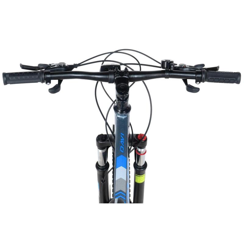 Bicicleta copii Davi Terrano 24", 130-160 cm, 21 viteze, Gri/Albastru