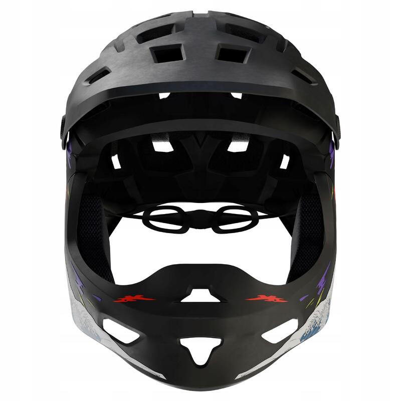 Casca Kamikaze Fullface - Ronin Wave, maxilar negru detașabil S