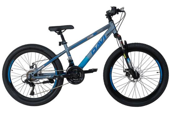 Bicicletta per bambini Davi Terrano 24" 130-160 cm 21 velocità Grigio/Blu