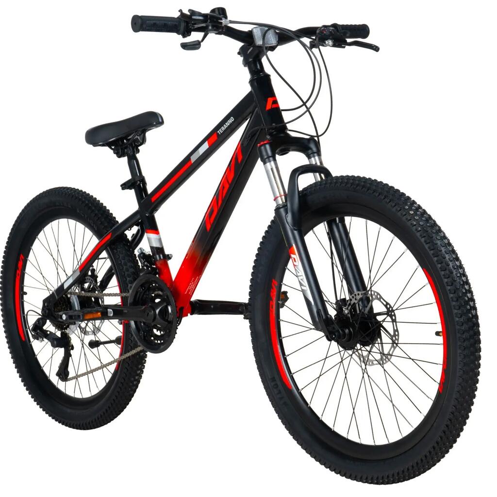 Bicycle for children Davi Terrano Pro 24", 130-160 cm, 21 speeds, Black/Red