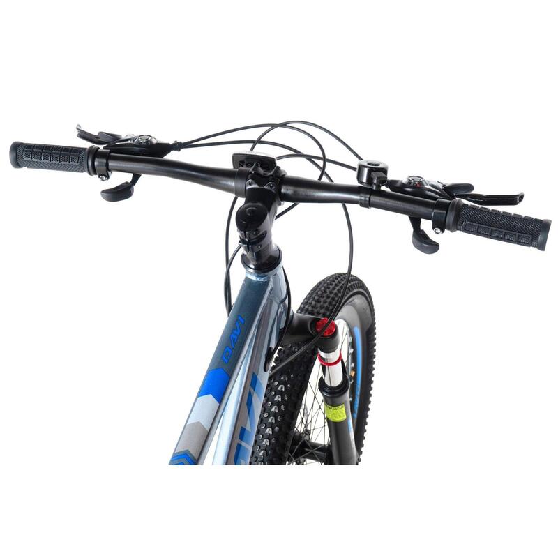 Bicicleta copii Davi Terrano Pro 24", 130-160 cm, 21 viteze, Gri/Albastru