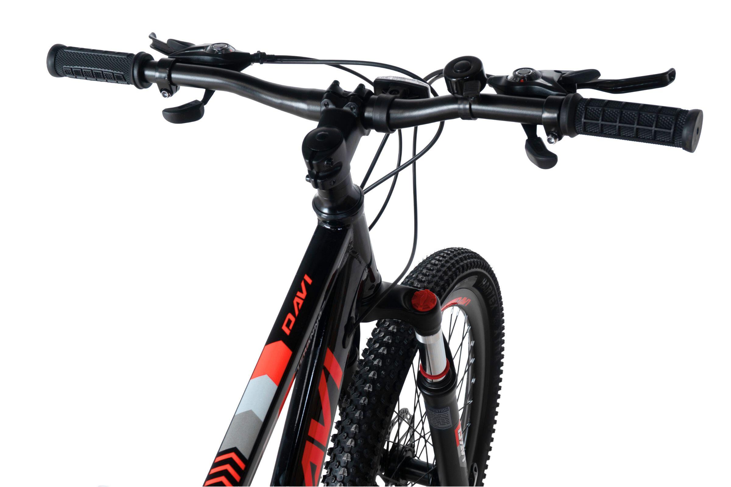 Vélo enfant Davi Terrano Pro 24", 130-160 cm, 21 vitesses, Noir/Rouge 4/6