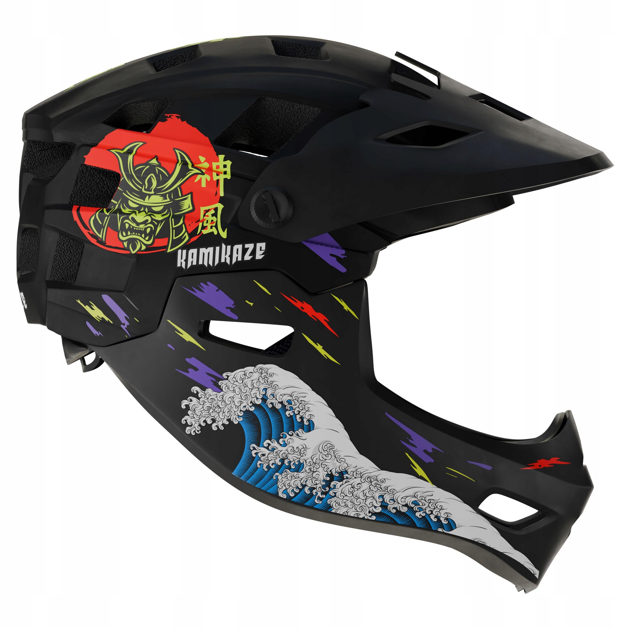 Elmo Kamikaze Fullface - Ronin Wave, mascella nera staccabile L 5/5