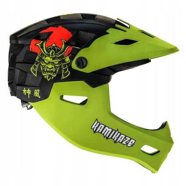 Casco Kamikaze Fullface - Elmo Ronin Mascella Verde Rimuovibile S 3/5