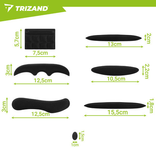 Set 54 insertii pentru casca bicicleta, spuma EVA, baza autoadeziva si velcro