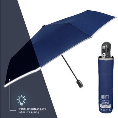 Ombrello Blu Bordo Catarifrangente Apri e Chiudi Automatico