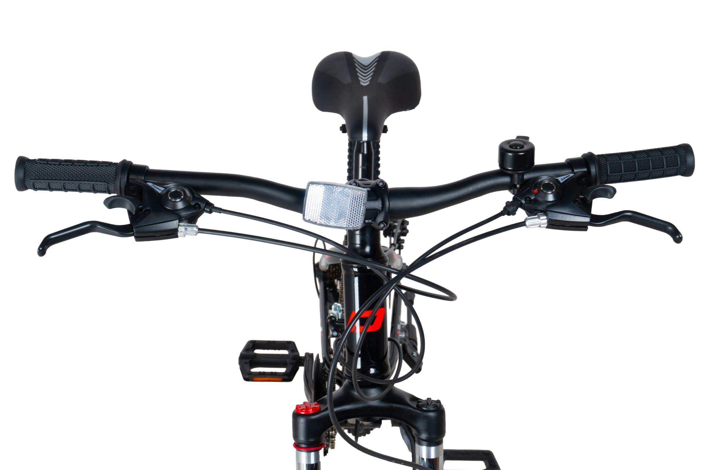 Vélo enfant Davi Terrano 24", 130-160 cm, 21 vitesses, Noir/Rouge 3/6