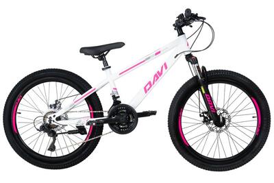 Kinderfiets davi bonita 24", 130-160 cm, 21 versnellingen, roze/wit
