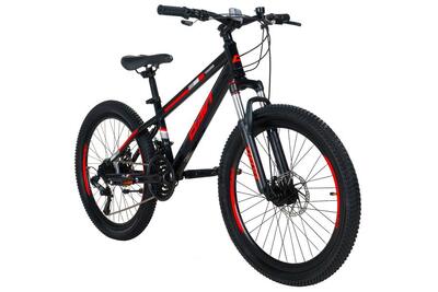 Kinderfiets davi terrano pro 24", 130-160 cm, 21 versnellingen, zwart/rood