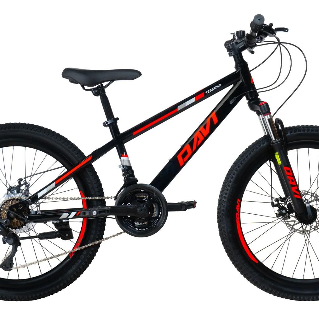 Bicycle for children Davi Terrano 24", 130-160 cm, 21 speeds, Black/Red