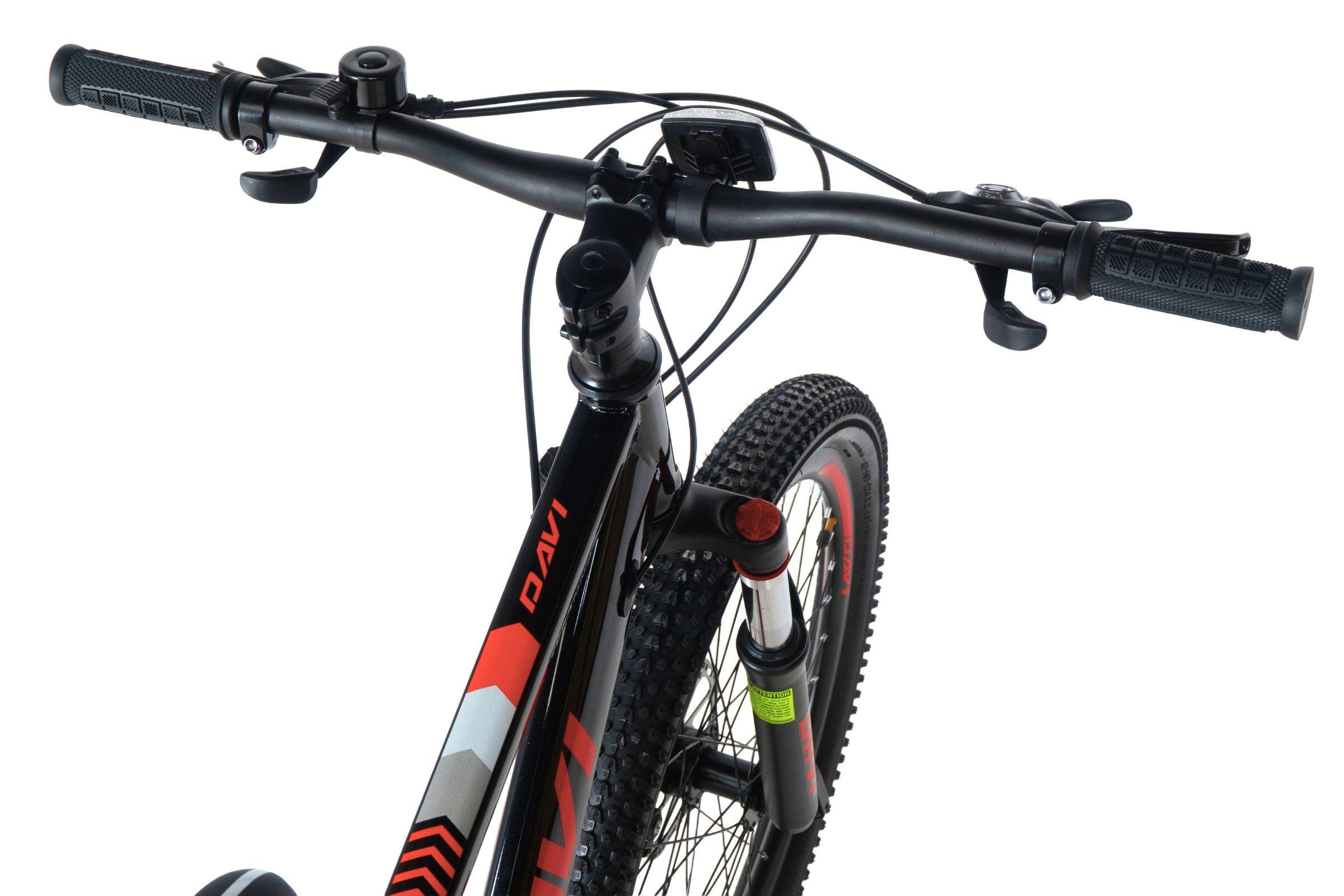 Vélo enfant Davi Terrano 24", 130-160 cm, 21 vitesses, Noir/Rouge 4/6