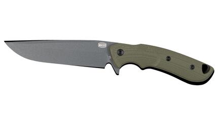Couteau de chasse original en acier D2 9cm étui en cuir - Vert