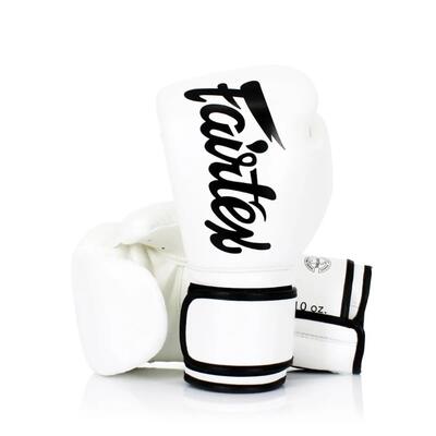 Guantoni da boxe Fairtex BGV14 – Microfibra – Bianco/Nero – 14 oz